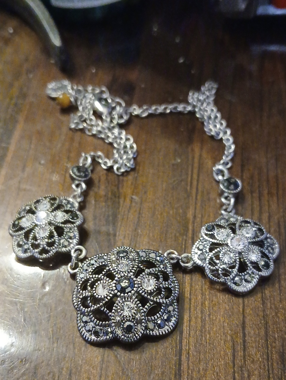 Liz Clairborn Vintage-Style Filigree Silver Tone Floral Necklace - Women Jewelry